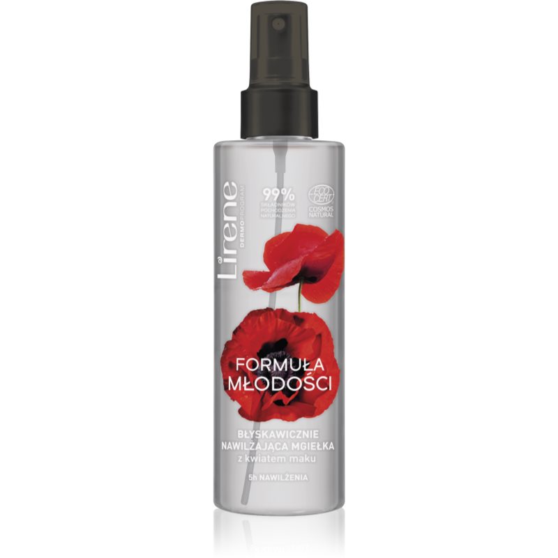 Lirene Youthful Formula Red Poppy osvěžující mlha pro hydrataci a vypnutí pokožky 100 ml
