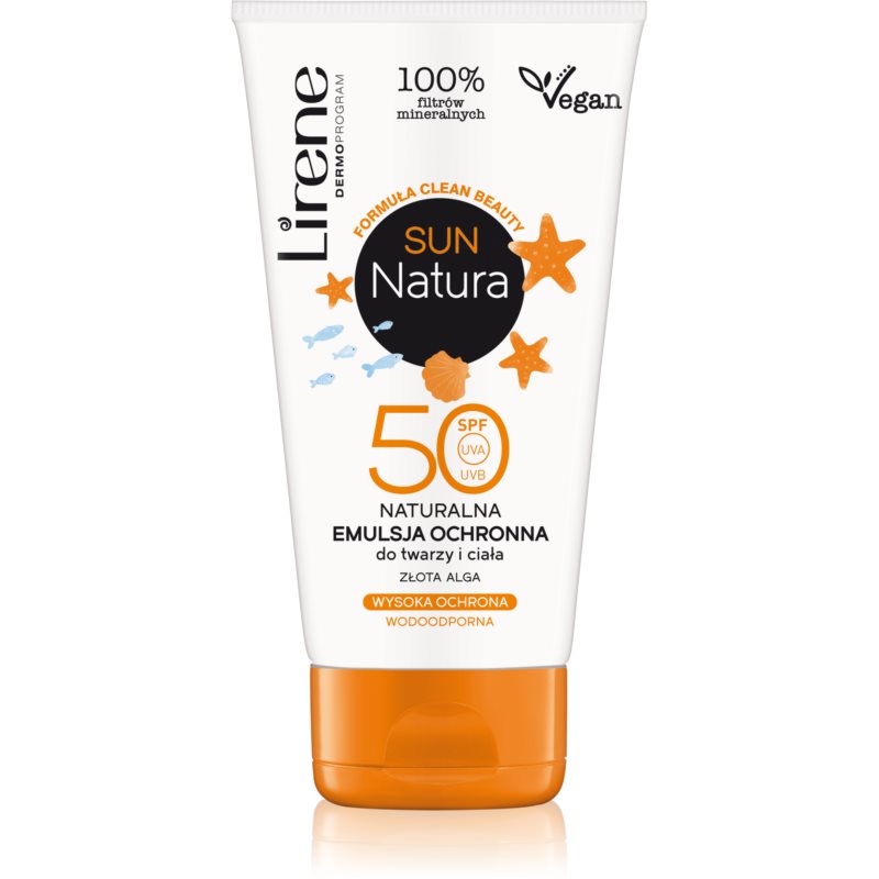 E-shop Lirene Sun Natura hydratační a ochranná emulze na obličej a tělo SPF 50 120 ml
