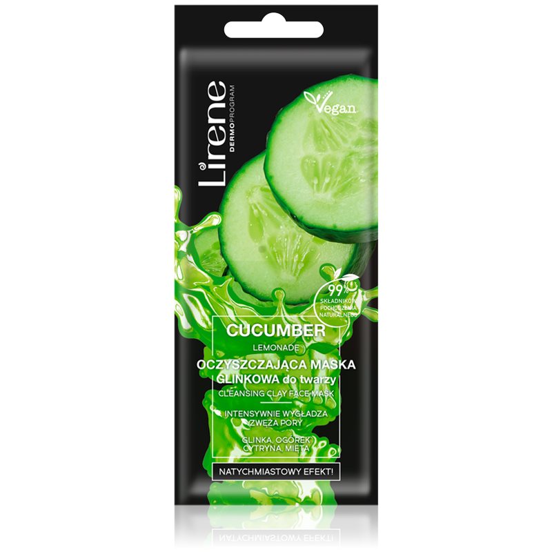 Lirene Masks Cucumber Lemonade čistiaca pleťová maska 7 ml