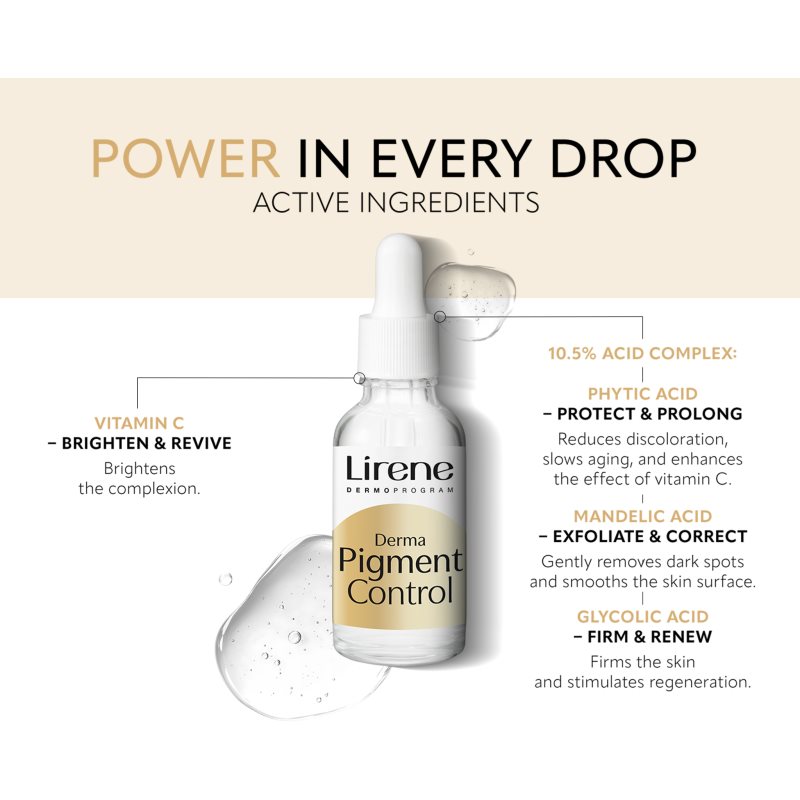 Lirene Derma Pigment Control Acid & Vitamin Serum sérum proti pigmentovým skvrnám 30 ml (obrázek 5)