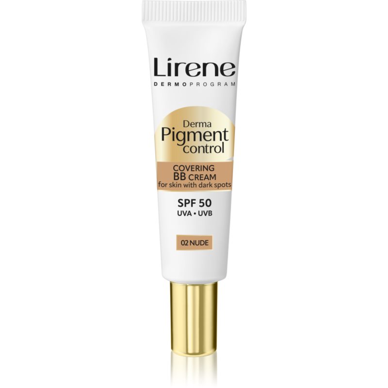 Lirene Derma Pigment Control Covering BB Cream SPF 50 aufhellende BB Creme gegen Pigmentflecken Farbton 02 Nude 30 ml