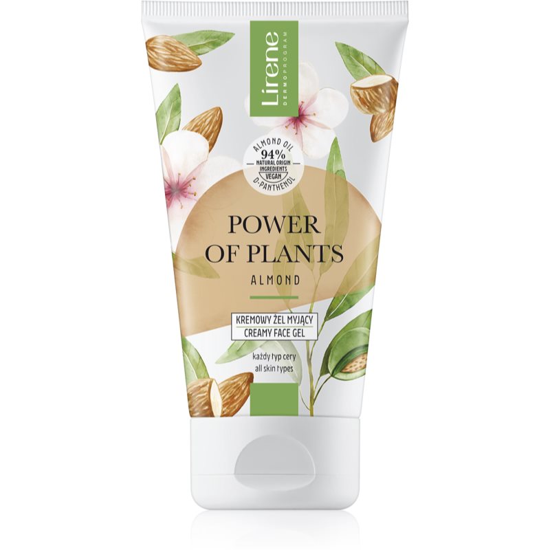 Lirene Power of Plants Almond kremasti čistilni gel za obraz 150 ml