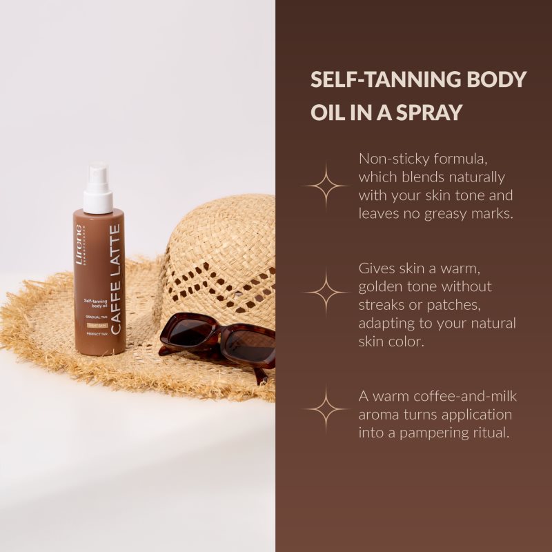 Lirene Perfect Tan samoopalovací olej na tělo Caffe Latte 200 ml (obrázek 5)