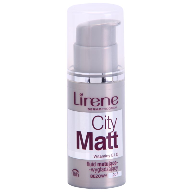 Lirene City Matt matinis skystasis makiažo pagrindas glotninamojo poveikio atspalvis 207 Beige 30 ml