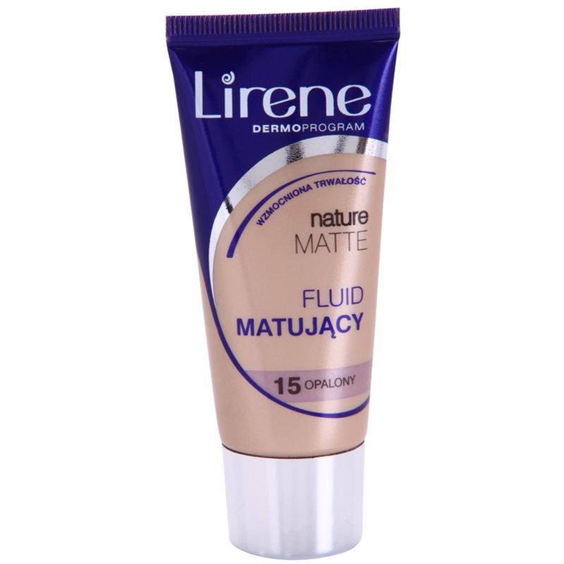 Lirene Nature Matte zmatňujúci fluidný make-up pre dlhotrvajúci efekt odtieň 15 Tanned 30 ml