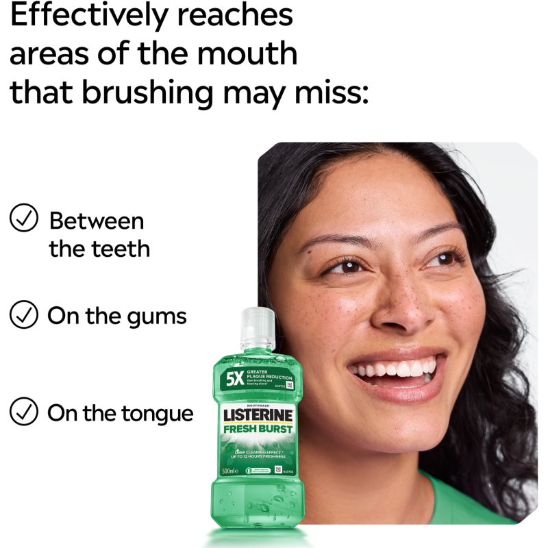 Listerine Fresh Burst ústní voda proti zubnímu plaku 500 ml (obrázek 6)
