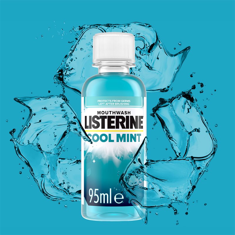 Listerine Cool Mint рідина для полоскання  рота для свіжого подиху 95 мл