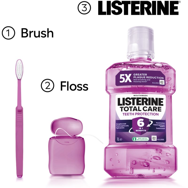 Listerine Total Care Teeth Protection ústní voda pro kompletní ochranu zubů 6 v 1 1000 ml (obrázek 8)
