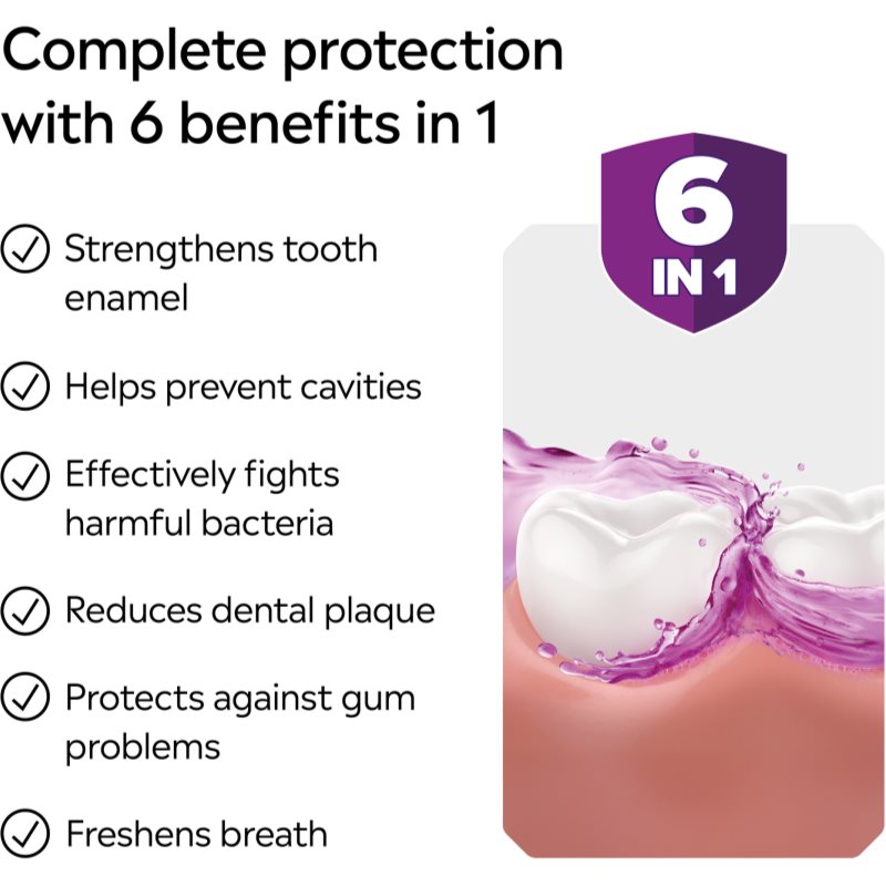 Listerine Total Care Teeth Protection ústní voda pro kompletní ochranu zubů a svěží dech Clean Mint 250 ml (obrázek 5)