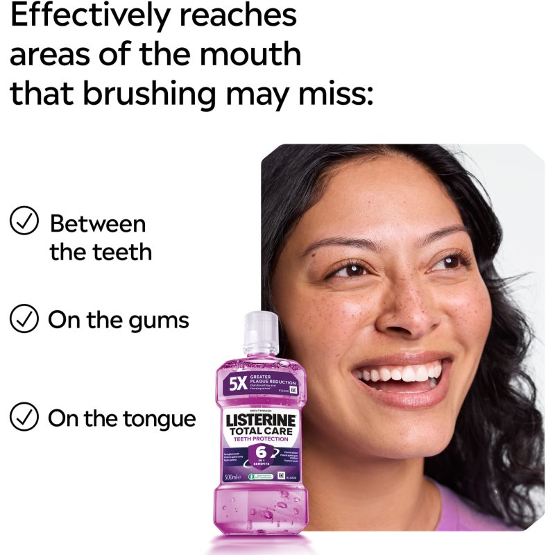 Listerine Total Care Teeth Protection ústní voda pro kompletní ochranu zubů 6 v 1 500 ml (obrázek 7)
