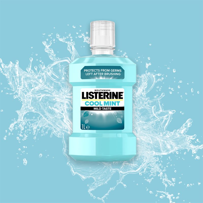 Listerine Cool Mint Mild Taste Mouthwash Without Alcohol Flavour Cool Mint 1000 Ml