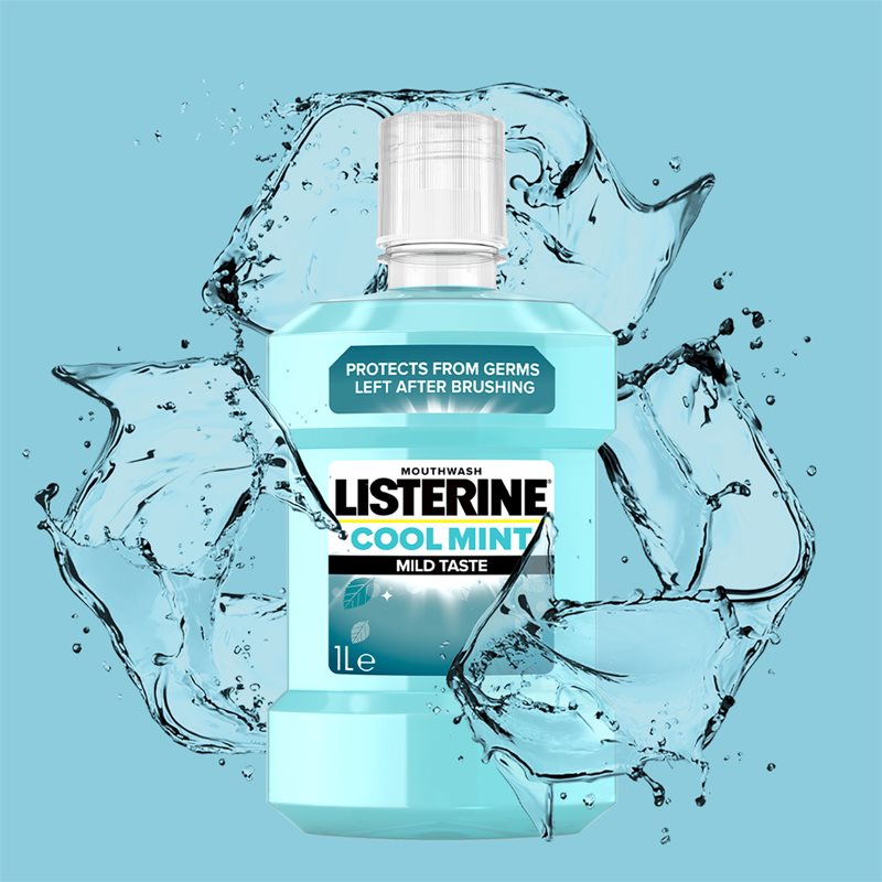 Listerine Cool Mint Mild Taste Mouthwash Without Alcohol Flavour Cool Mint 1000 Ml
