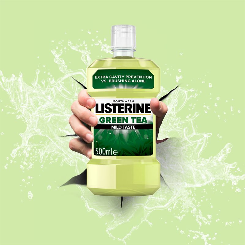 Listerine Green Tea рідина для полоскання  рота для зміцнення зубної емалі 500 мл