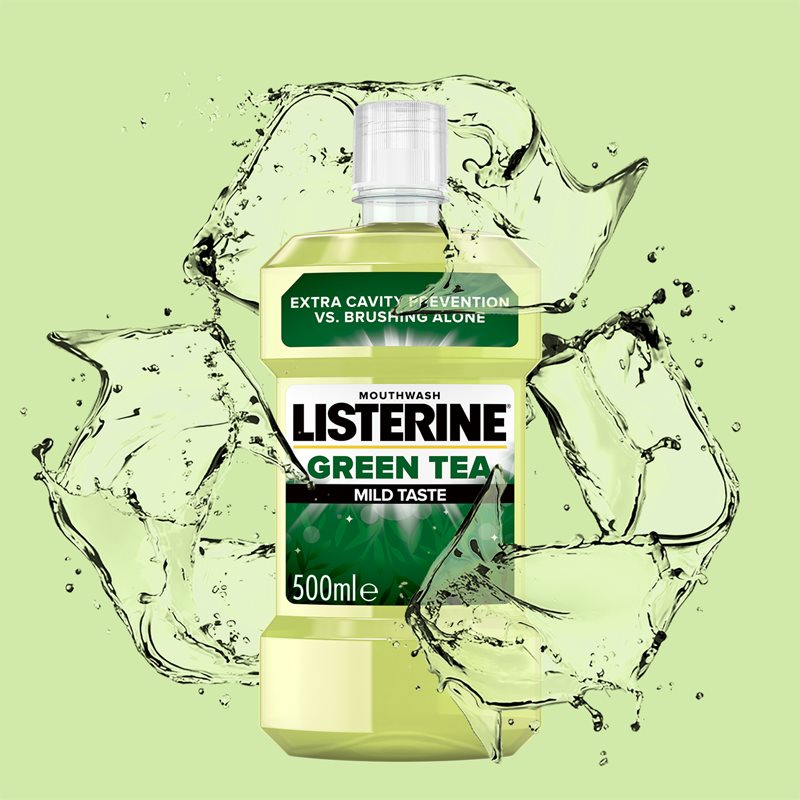 Listerine Green Tea Mouthwash To Strengthen Tooth Enamel 500 Ml