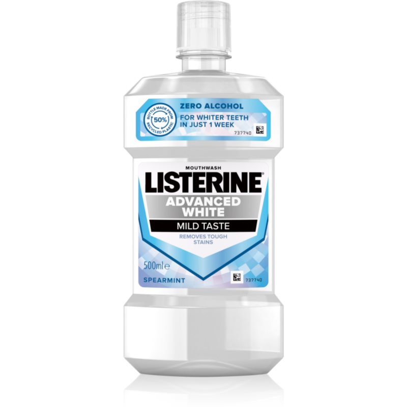 Listerine Advanced White Mild Taste balinamasis burnos skalavimo skystis 500 ml