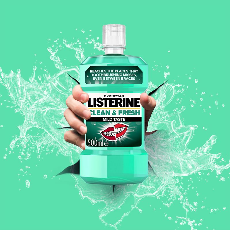 Listerine Clean & Fresh рідина для полоскання  рота проти карієсу 500 мл