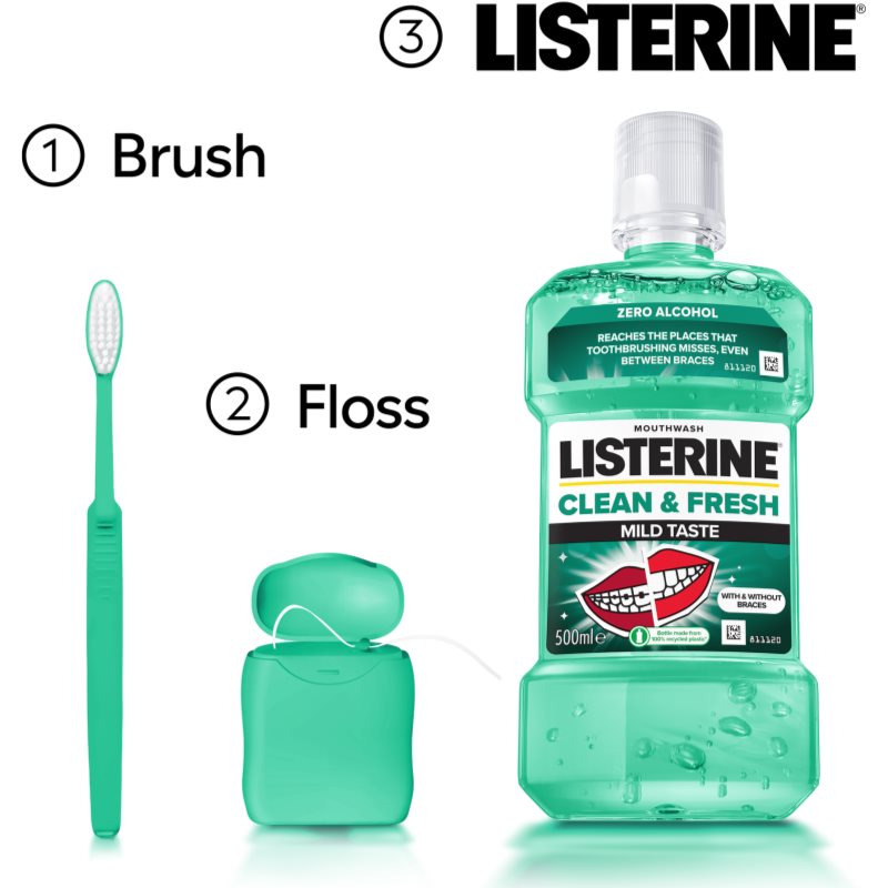 Listerine Clean & Fresh ústní voda proti zubnímu kazu 500 ml (obrázek 7)