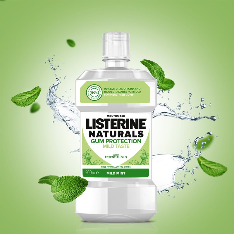 Listerine Naturals Gum Protection рідина для полоскання рота Mild Mint 500 мл