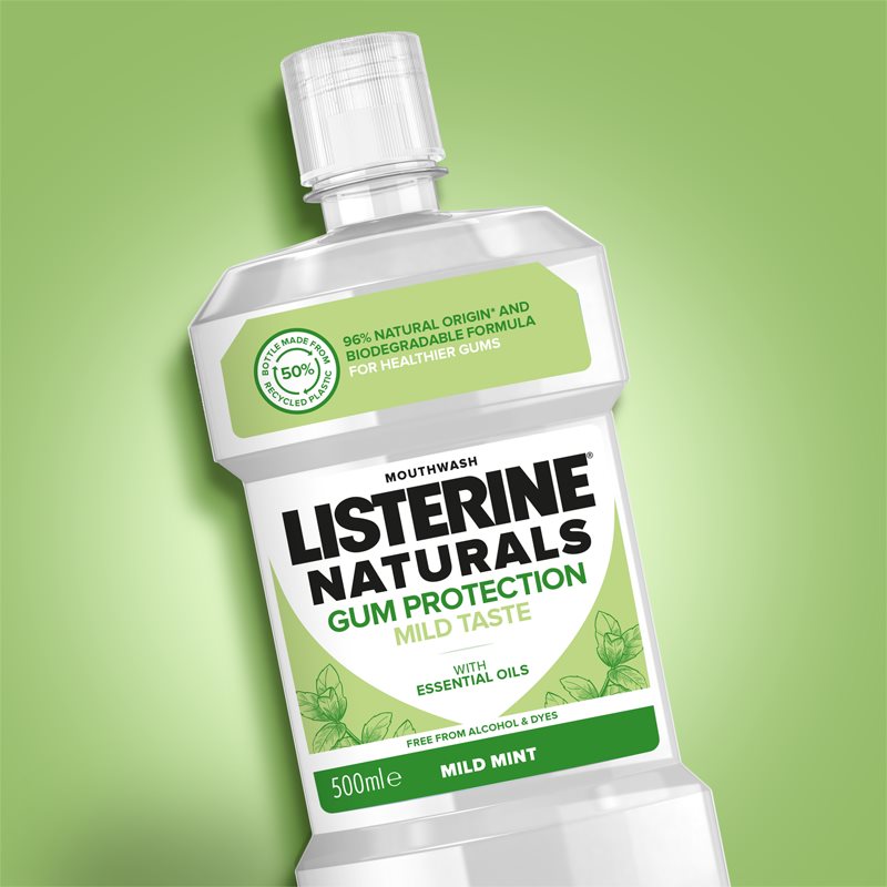Listerine Naturals Gum Protection рідина для полоскання рота Mild Mint 500 мл