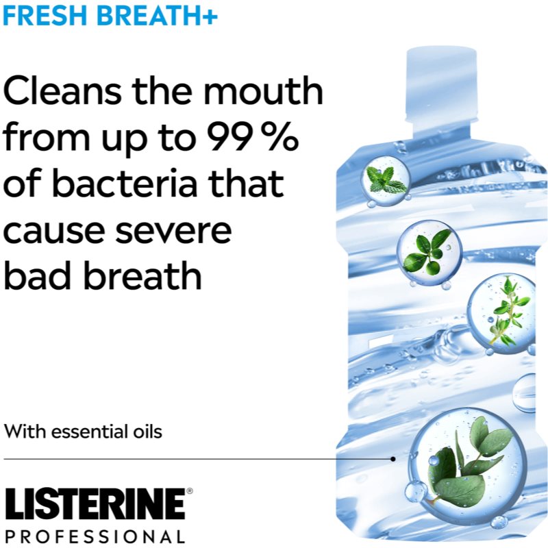 Listerine Professional Fresh Breath+ ústní voda pro svěží dech 500 ml (obrázek 4)