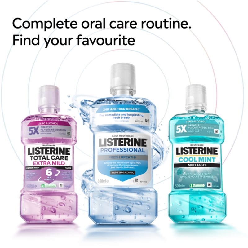 Listerine Professional Fresh Breath+ ústní voda pro svěží dech 500 ml (obrázek 9)