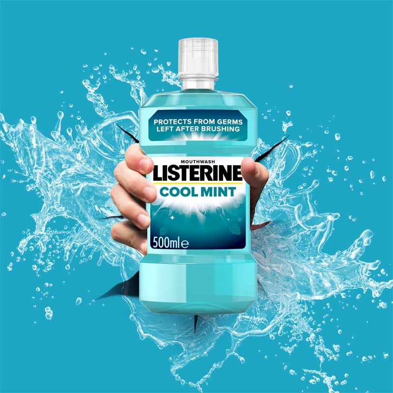 Listerine Cool Mint рідина для полоскання  рота для свіжого подиху 500 мл