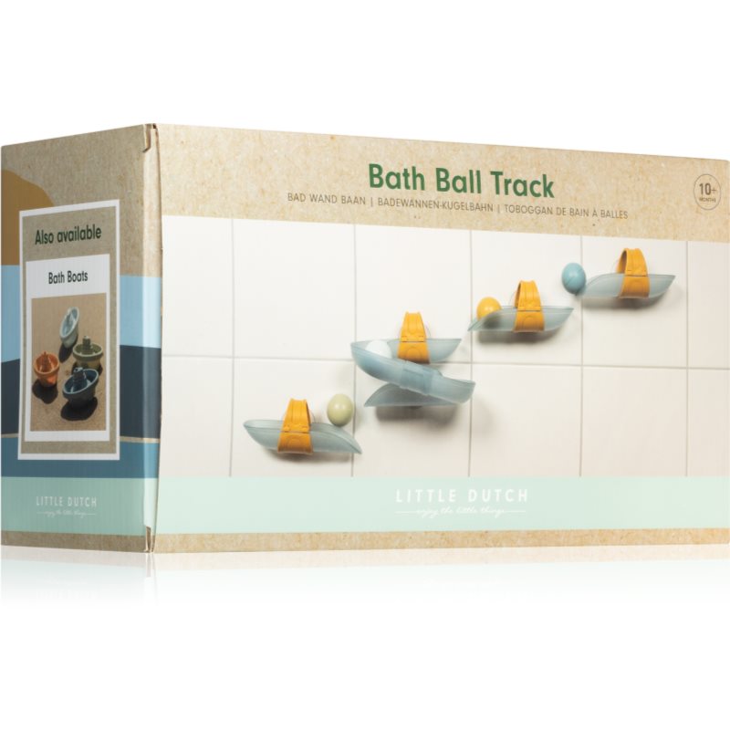 E-shop Little Dutch Bath Ball Track Blue kuličková dráha do vany 10 m+ 8 ks