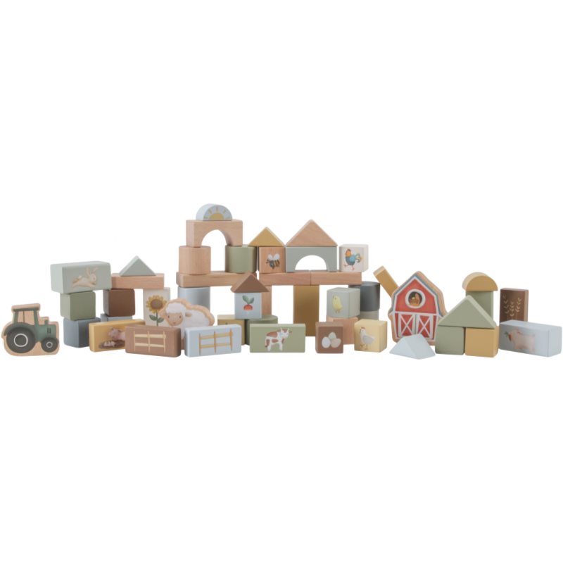 Little Dutch Little Farm Building Blocks кубики з деревини 2 y+ 50 кс