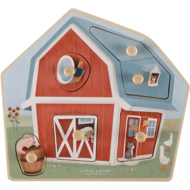 Little Dutch Little Farm Wooden Puzzle пазл з деревини 12 m+ 1 кс