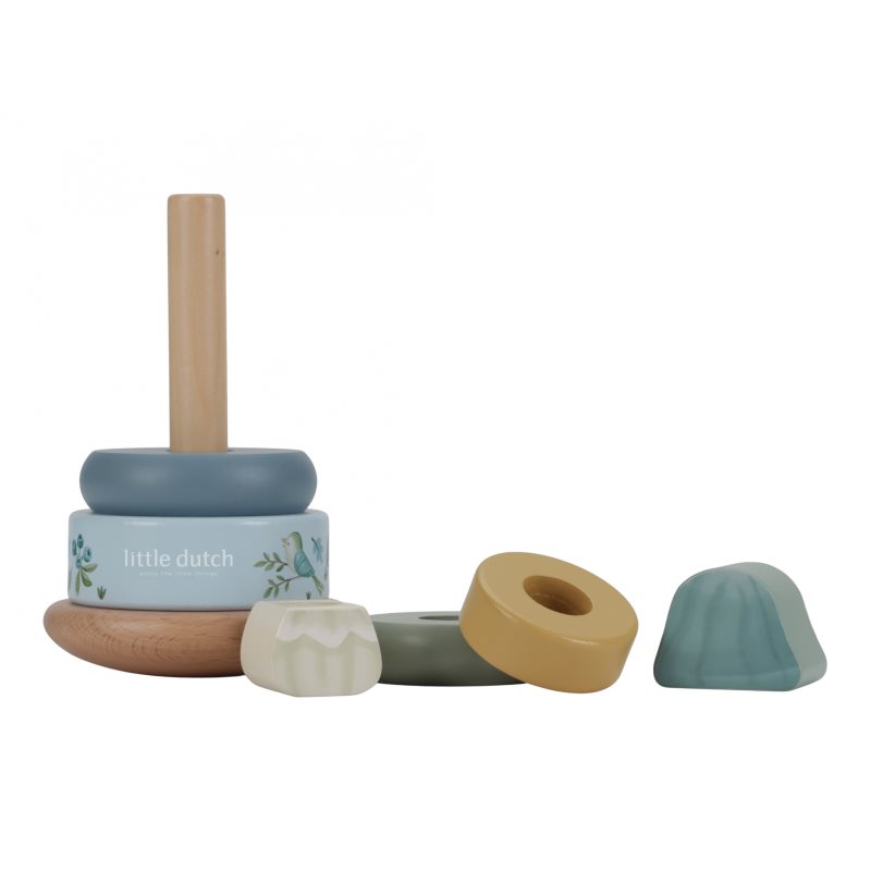 Thumbnail - Little Dutch Forest Friends Rocking Ring Stacker Stapelturm 12 m+ Blue 1 St.