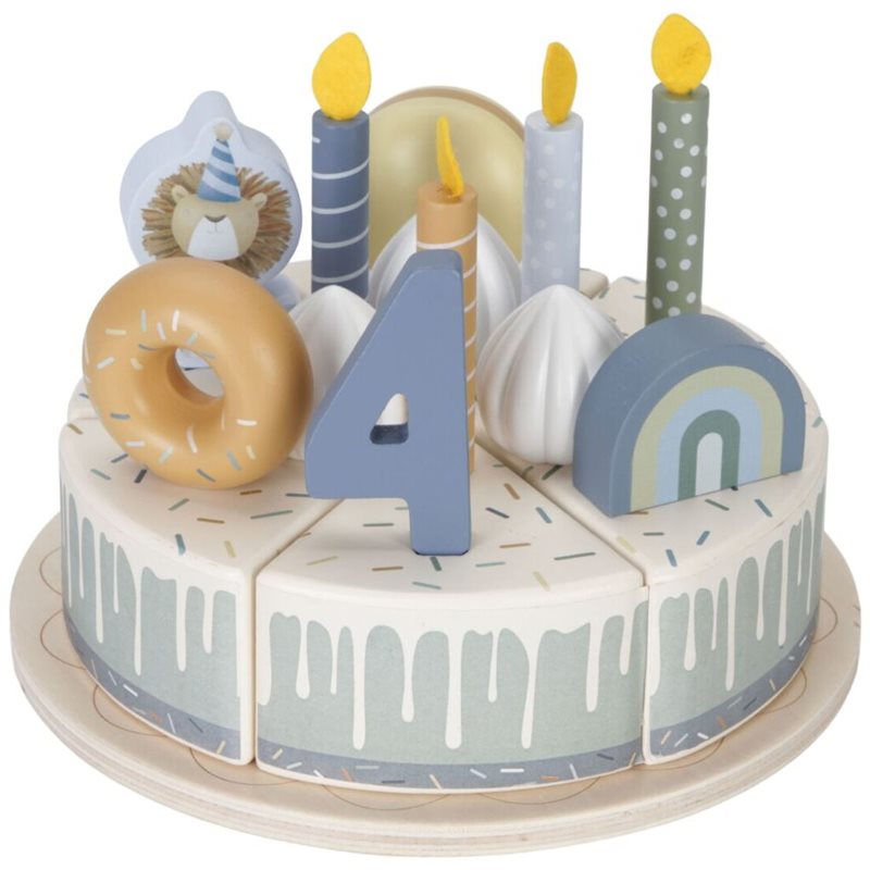 Little Dutch Birthday Cake Blue іграшка з деревини 3 y+ 24 кс