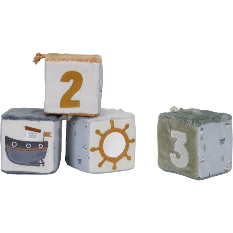Little Dutch Set of Soft Cubes Sailors Bay plyšové kostky 4 ks