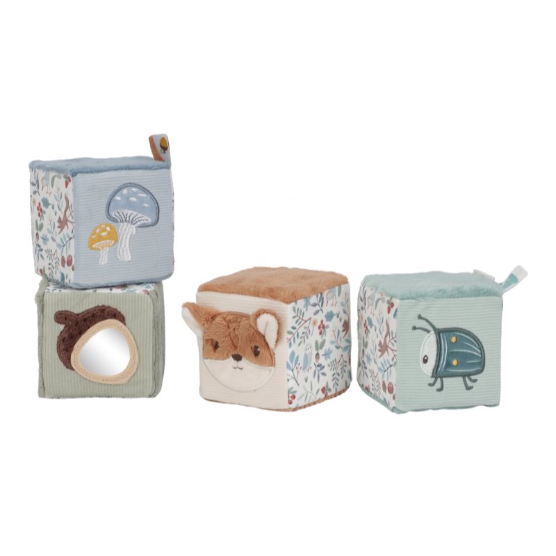 Little Dutch Forest Friends Soft Blocks plyšové kostky 0 m+ 4 ks