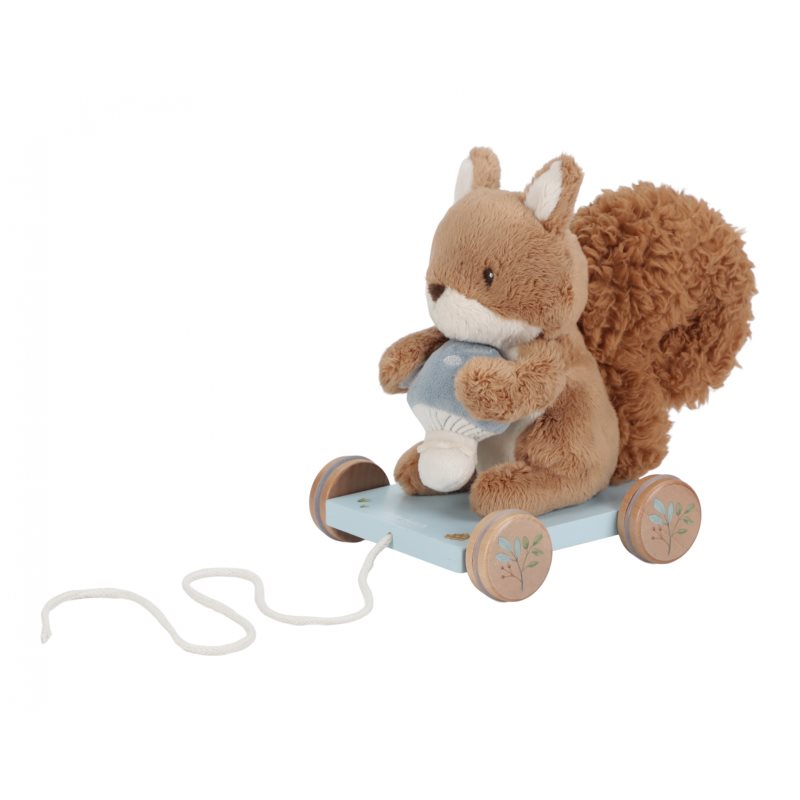 Little Dutch Forest Friends Pull Along Squirrel tahací hračka 18 m+ Blue 1 ks