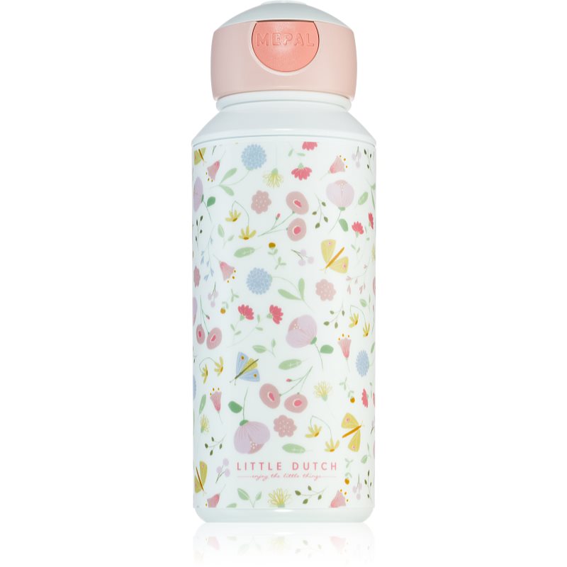 Little Dutch Drinking Bottle Pop-up Flowers & Butterflies detská fľaša s rúrkou 400 ml