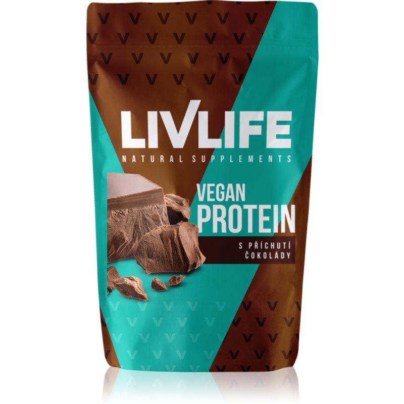 Livlife Vegan Protein s příchutí čokolády 490 g koupíte na Notino.cz