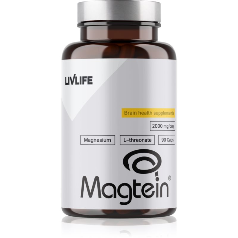 LivLife Magtein® Magnesium L-Threonate kapsuly na podporu normálnej činnosti nervovej sústavy, svalov, zubov a zníženie únavy 90 cps