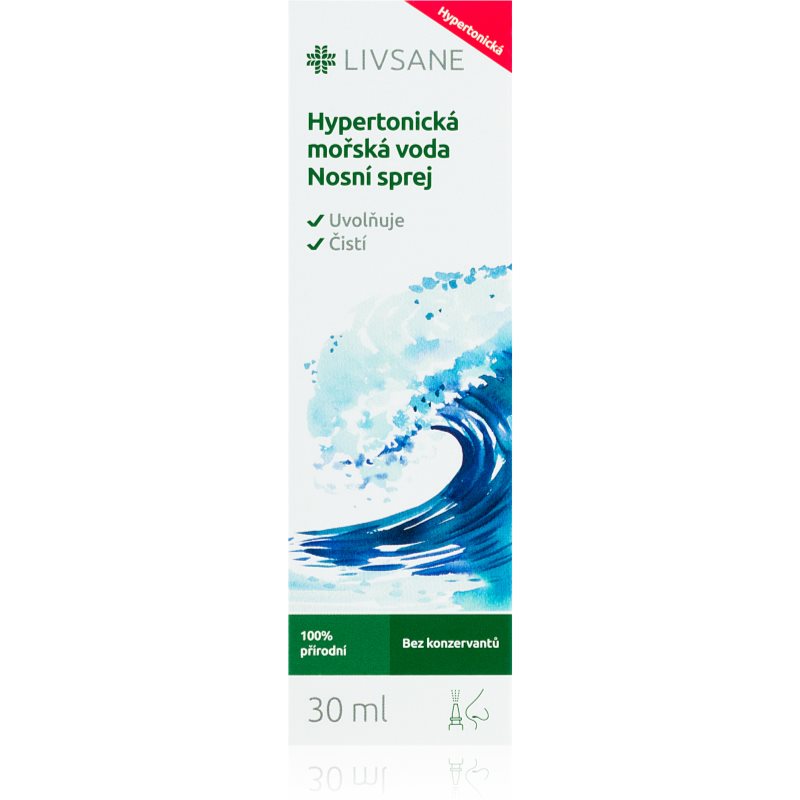 LIVSANE Hypertonická morská voda čistiaci sprej na hygienu nosa 30 ml