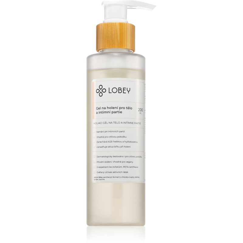 Lobey Body Care Gel na holení pro tělo a intimní partie Körperrasur-Gel für die Intimpartien 200 ml