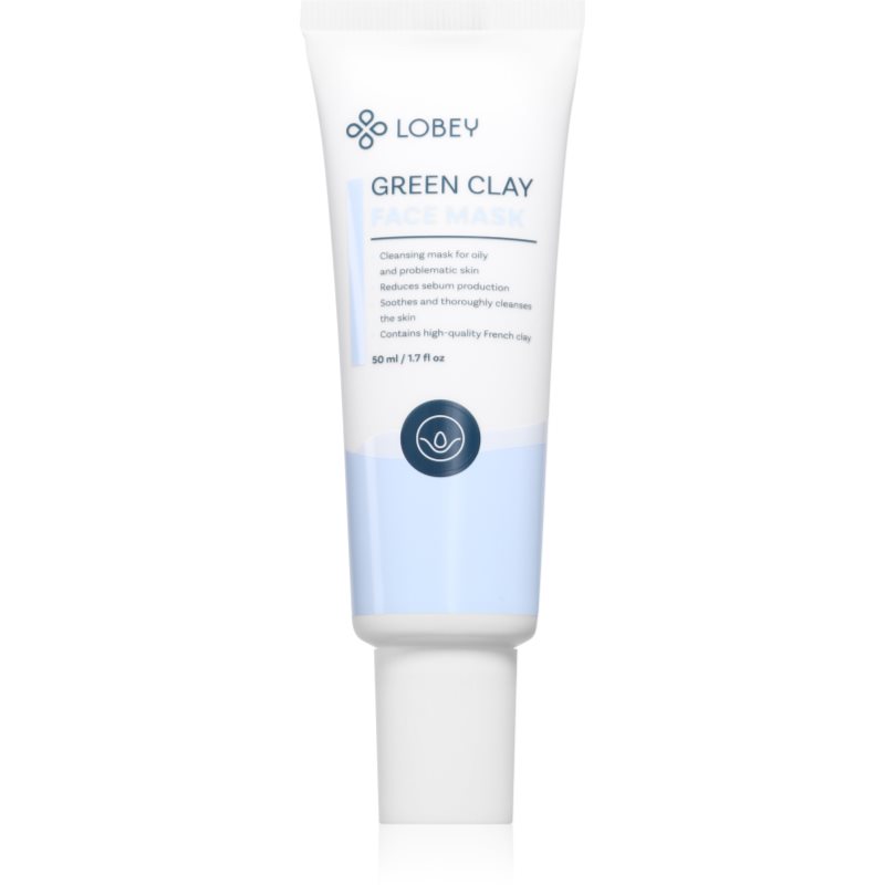Lobey Green Clay čistiaca maska pre mastnú a problematickú pleť 50 ml