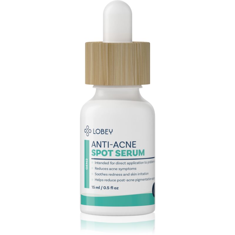 Lobey Skin Care Lokální sérum na akné s okamžitým účinkem lokální péče proti akné 15 ml