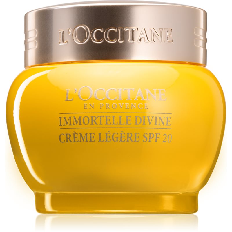 

L’Occitane Immortelle Divine Light Cream SPF 20 легкий зволожуючий крем проти зморшок SPF 20