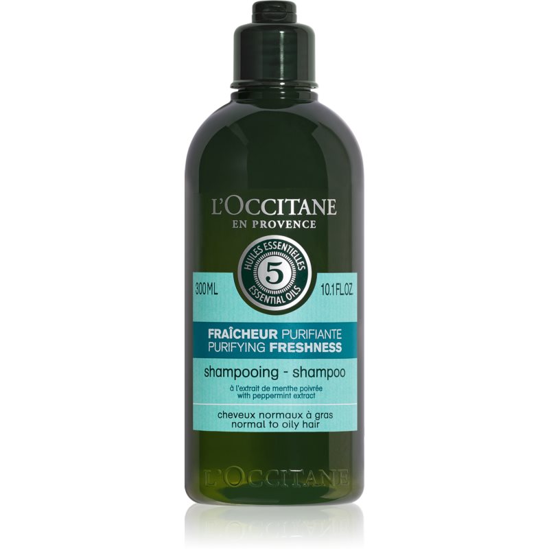 L'Occitane Aromachology Purifying Freshness 300 ml šampón pre ženy na mastné vlasy; na normálne vlasy