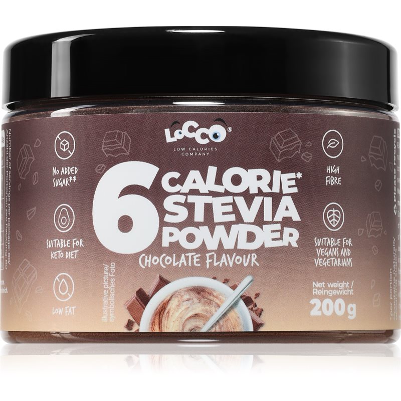 Locco 6 Calorie Stevia Powder polvere aroma Chocolate 200 g