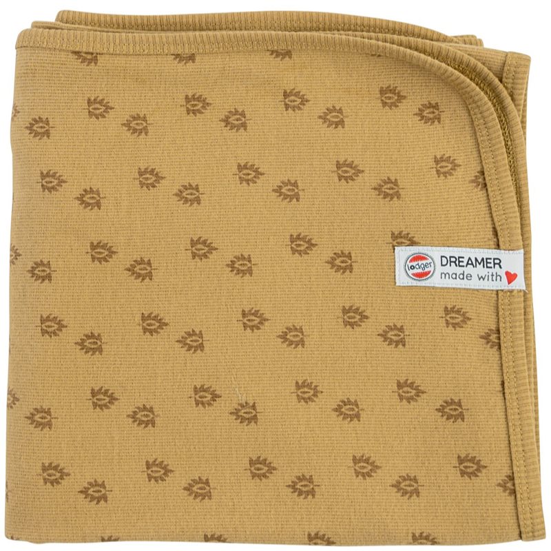 Lodger Dreamer Nomad Rib Print Knitted Blanket For Children Honey 100x100 Cm