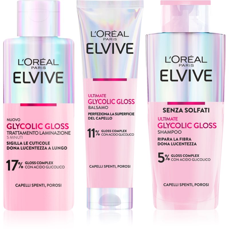 L’Oréal Paris Elvive Glycolic Gloss set para cabello