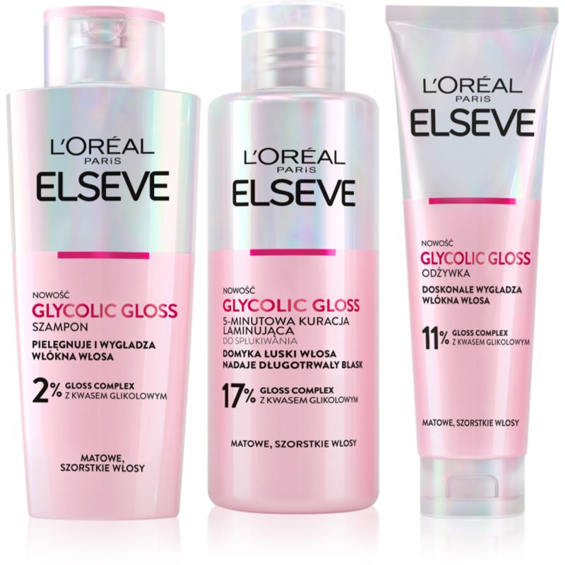 L’Oréal Paris Elseve Glycolic Gloss komplekt juustele