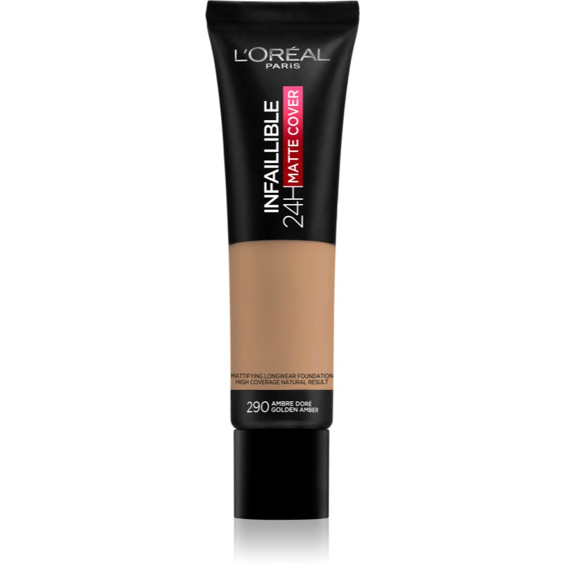 

L’Oréal Paris Infallible 24H Matte Cover стійкий тональний крем з матуючим ефектом 290 Golden Amber