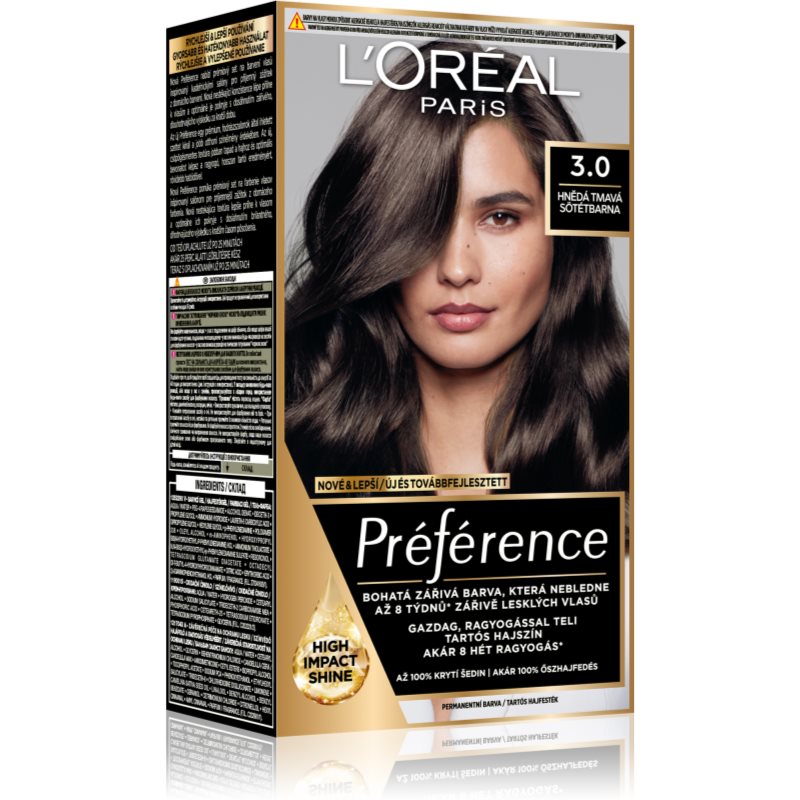 L’Oréal Paris Préférence coloration cheveux teinte 3.0 Dark Brown 1 pcs female