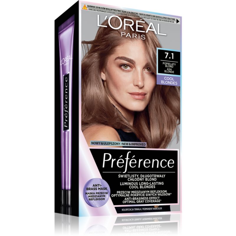 L’Oréal Paris Préférence Hårfärg Skugga 7.1 Ashy Blond 1 st. female